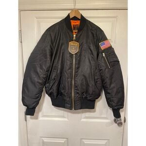 NEW NRA National Rifle Assoc Bravo Series Burks Bay Eagle Flag Bomber Jacket L